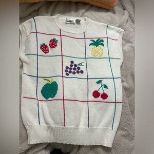 Vintage Fruit Crewneck Sweater Vest